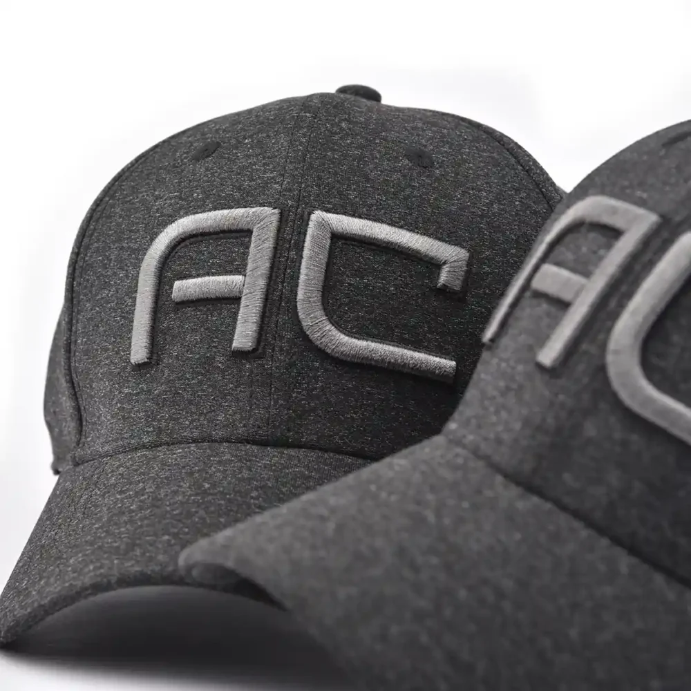 Boné de beisebol em 3D bordado com logotipo no escuro, cinzento e branco-KN2012122 Boné de beisebol em 3D bordado com logotipo no escuro, cinzento e branco-KN2012122