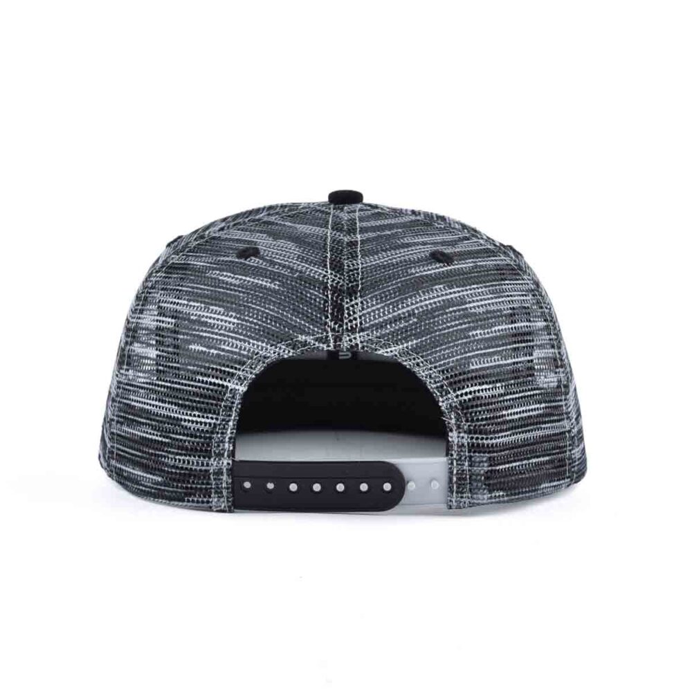 Aung-Crown-6-panel-flat-brim-trucker-hat-for-men-with-a-mesh-back-and-a-plastic-snap-closure-KN2012111 Aung-Crown-6-panel-flat-brim-trucker-hat-for-men-with-a-mesh-back-and-a-plastic-snap-closure-KN2012111