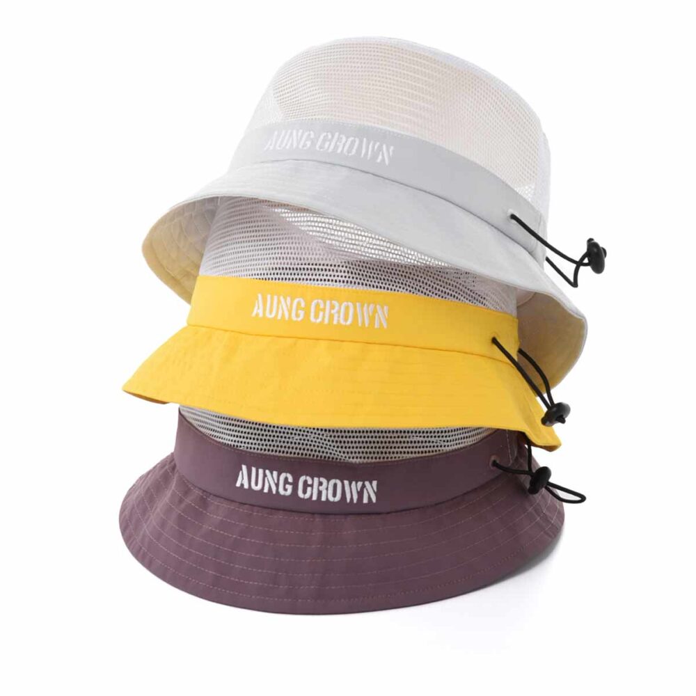 Aung-Crown-Mesh-bucket-hat-in-yellow-gray-or-purple-SFG-210318-1 Aung-Crown-Mesh-bucket-hat-in-yellow-gray-or-purple-SFG-210318-1