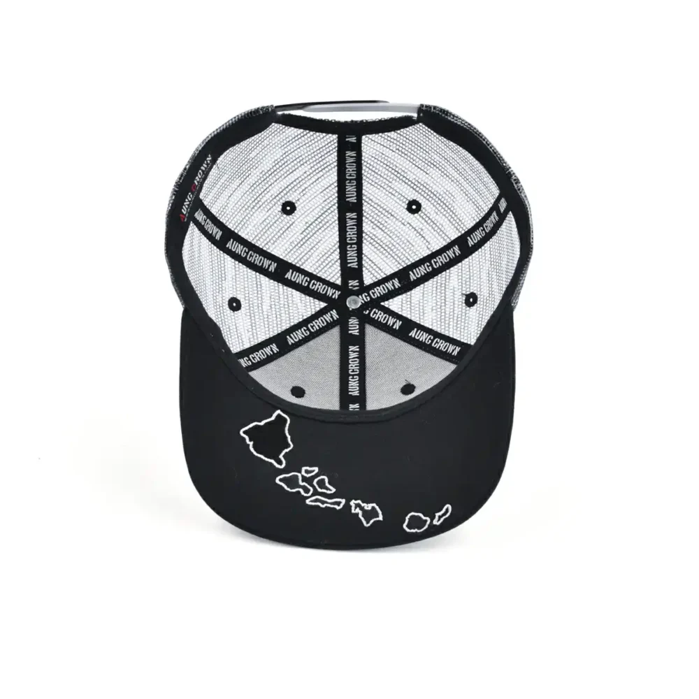 Aung-Crown-black-flat-brim-trucker-hat-at-the-inner-view-KN2012111 Aung-Crown-black-flat-brim-trucker-hat-at-the-inner-view-KN2012111