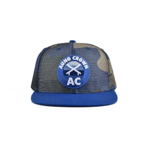 Camo blue 3D flat embroidery men trucker hat KN2102042