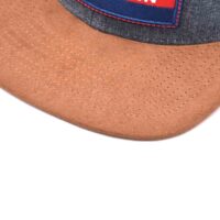 Aung-Crown-gery-snapback-hat-with-a-brown-flat-brim-ACNA2011125