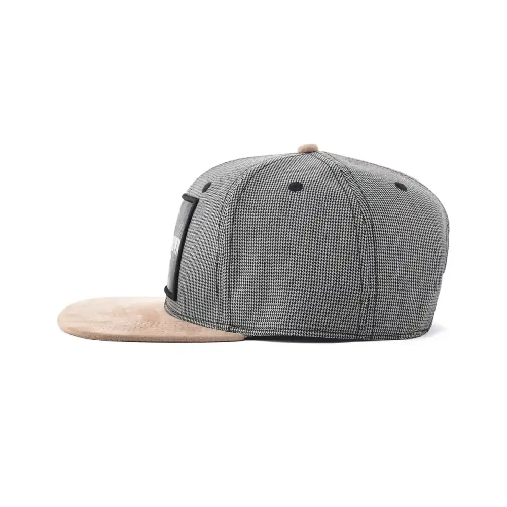 Aung-Crown-gray-suede-strapback-hat-with-a-khaki-flat-brim-KN2102045 Aung-Crown-gray-suede-strapback-hat-with-a-khaki-flat-brim-KN2102045