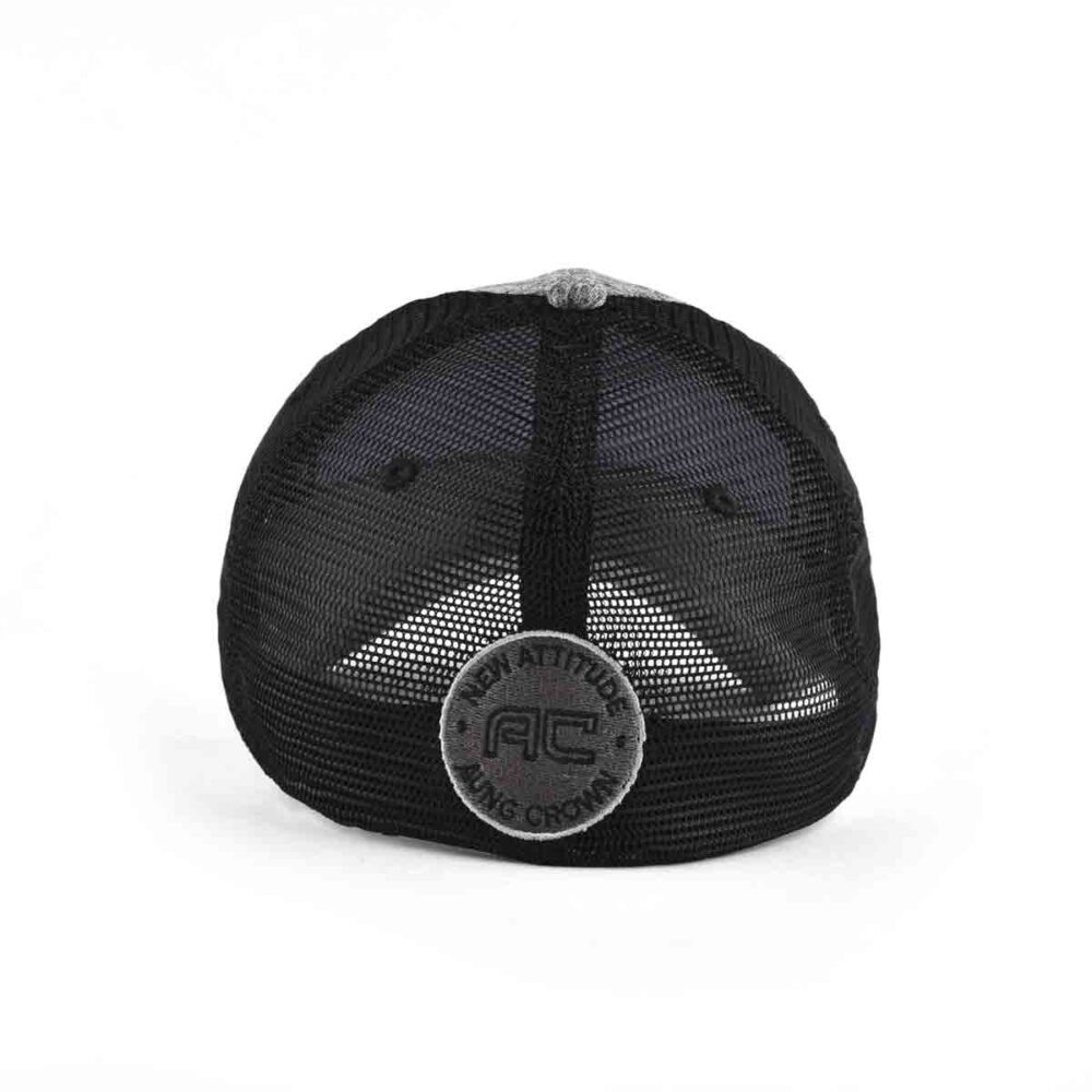 Aung-Crown-grey-fitted-embroidered-trucker-hat-with-a-patch-on-the-back-KN2012122 Aung-Crown-grey-fitted-embroidered-trucker-hat-with-a-patch-on-the-back-KN2012122