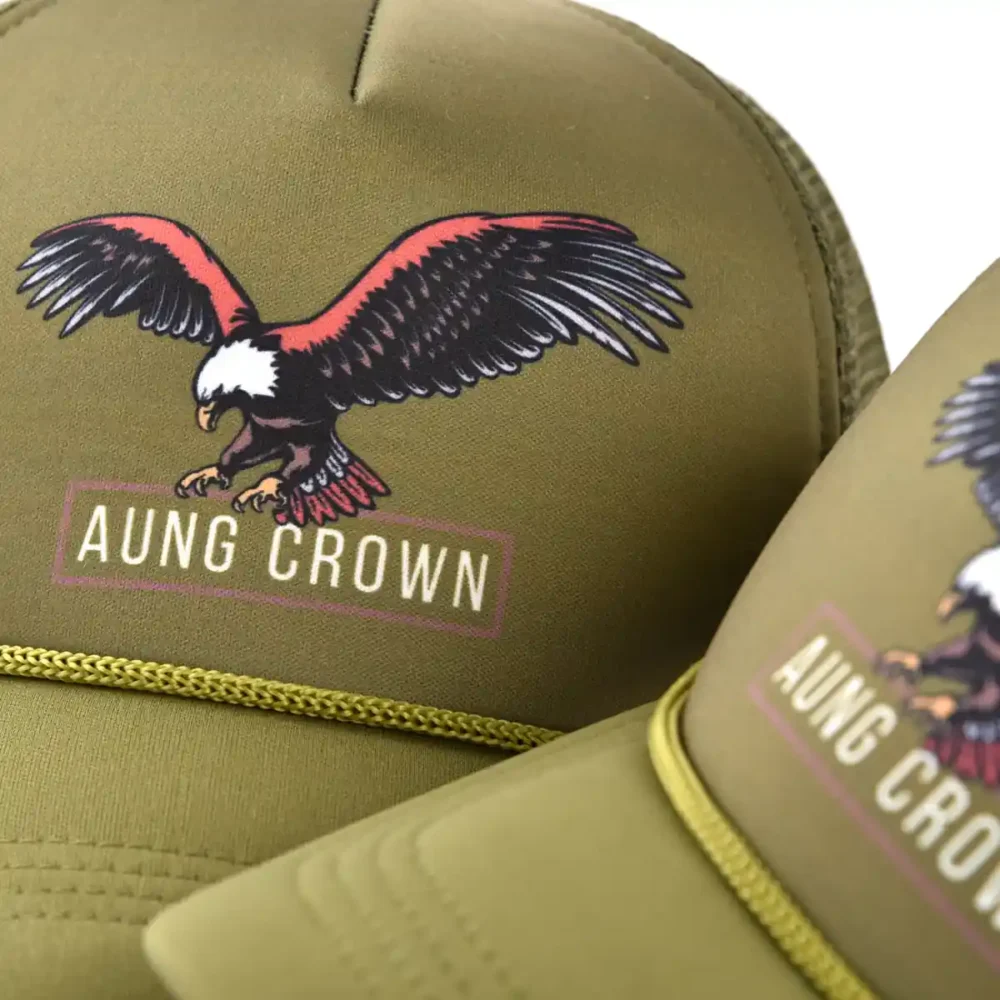 Aung-Crown-mens-green-trucker-hat-with-a-digital-printing-logo-on-the-front-AC201024-80 Aung-Crown-mens-green-trucker-hat-with-a-digital-printing-logo-on-the-front-AC201024-80