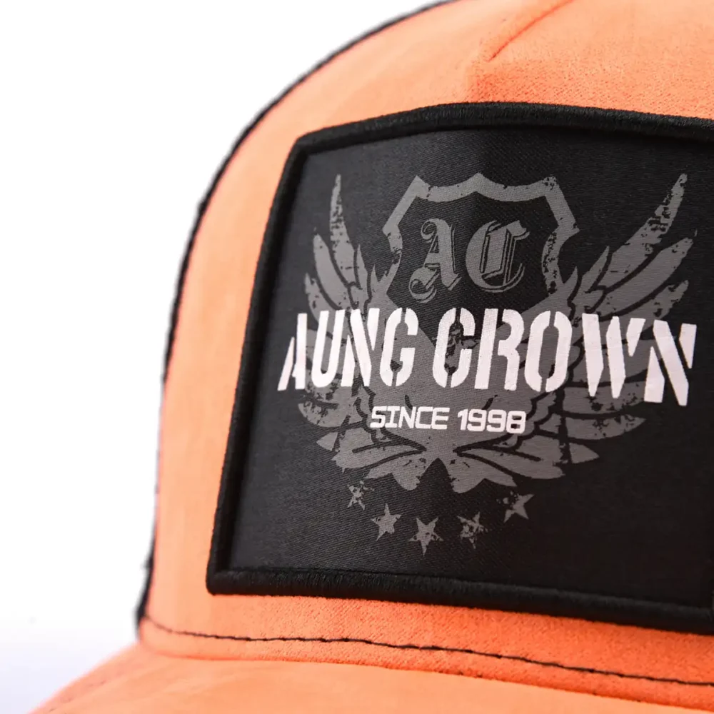 Aung-Crown-orange-noir-casquette-de-camion-de-jeunesse-avec-applique-de-piping-3D-avec-impression-numérique-sur-le-front-SFA-210415-2 Aung-Crown-orange-noir-casquette-de-camion-de-jeunesse-avec-applique-de-piping-3D-avec-impression-numérique-sur-le-front-SFA-210415-2