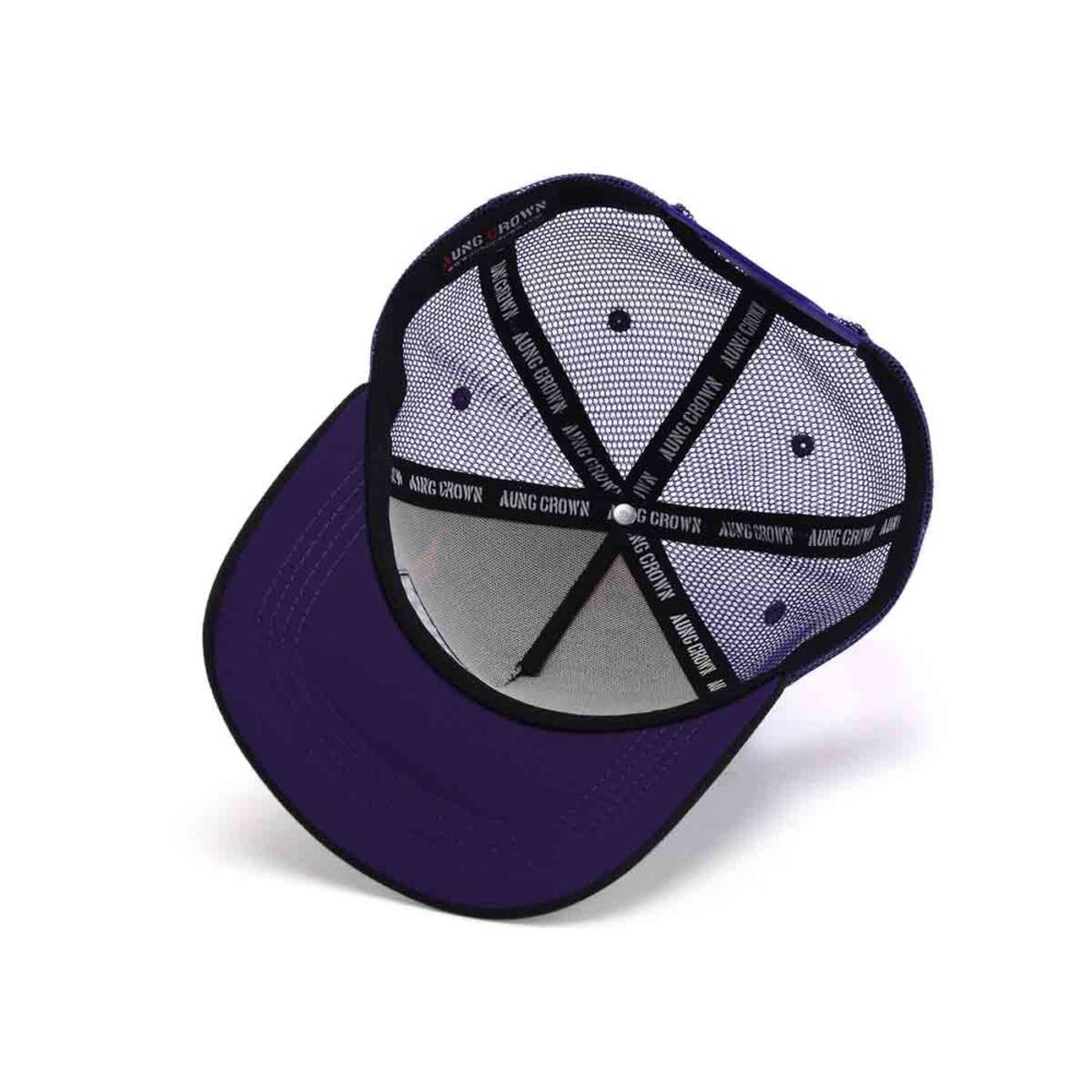 Aung-Crown-purple-printing-trucker-hat-at-the-inner-view-KN2103191 Aung-Crown-purple-printing-trucker-hat-at-the-inner-view-KN2103191