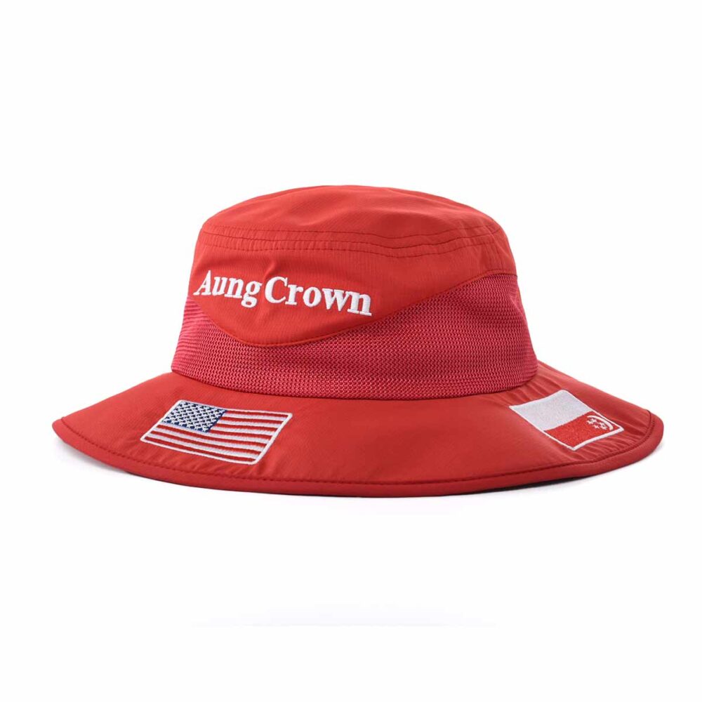 Aung-Crown-red-bucket-hat-safari-KN2101284 Aung-Crown-red-bucket-hat-safari-KN2101284