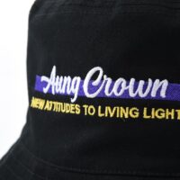 Aung-Crown-chapeau noir réversible avec lettres plates sur le devant-KN2102061