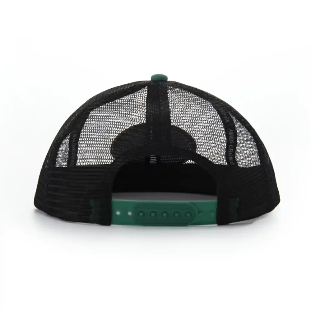 Aung-Crown-sports-stylsih-trucker-hat-with-a-green-plastic-snap-closure-SFA-210407-1 Aung-Crown-sports-stylsih-trucker-hat-with-a-green-plastic-snap-closure-SFA-210407-1