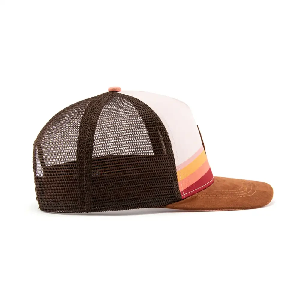Aung-Crown-unisex-brown-trucket-hat-at-the-horiozontal-view-side-KN2103043 Aung-Crown-unisex-brown-trucket-hat-at-the-horiozontal-view-side-KN2103043
