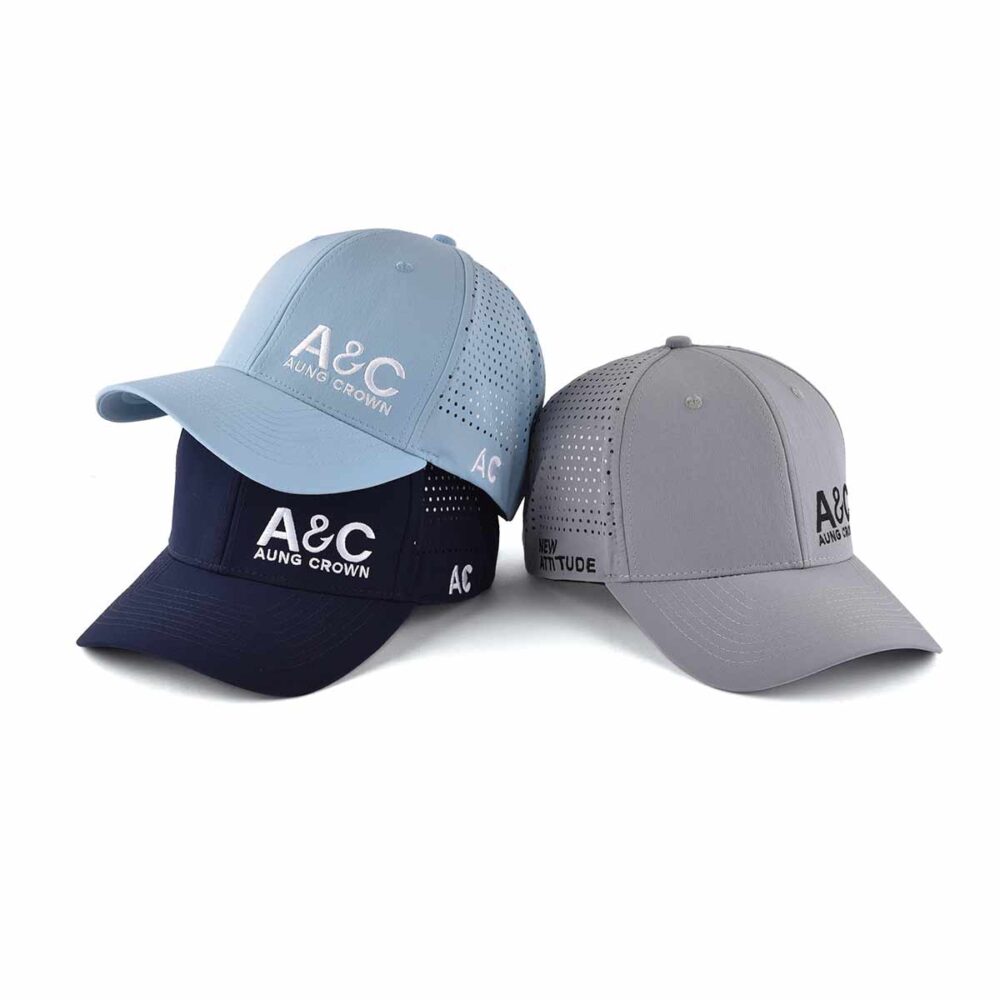 Aung-Crown-Sombrero de camionero bordado personalizado unisex en gris-azul claro o azul oscuro-KN2012181