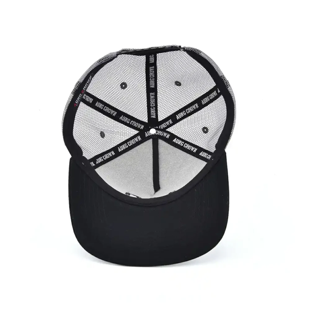 Aung-Crown-Sombrero de camionero unisex blanco y negro en el interior del lado de la guantera-KN2103033 Aung-Crown-Sombrero de camionero unisex blanco y negro en el interior del lado de la guantera-KN2103033