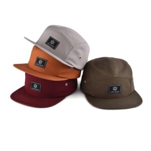 Custom 5 Panel Flat Bill Hat With Flat Brim KN2012173