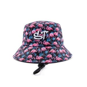 Polyester Twill 3D Embroidery Adjustable String Colourful Bucket Hat KN2102201
