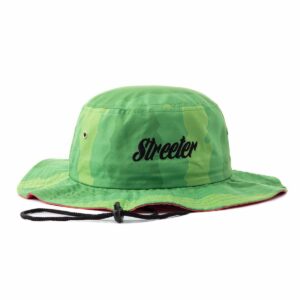 Outdoor Microfiber Flat Embroidery Hiking Bucket Hat with Rope KN2102204