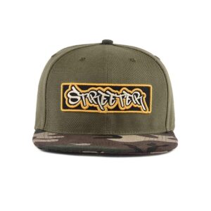 6-Panel Camo Olive Green Snapback Hat for Men KN2012241