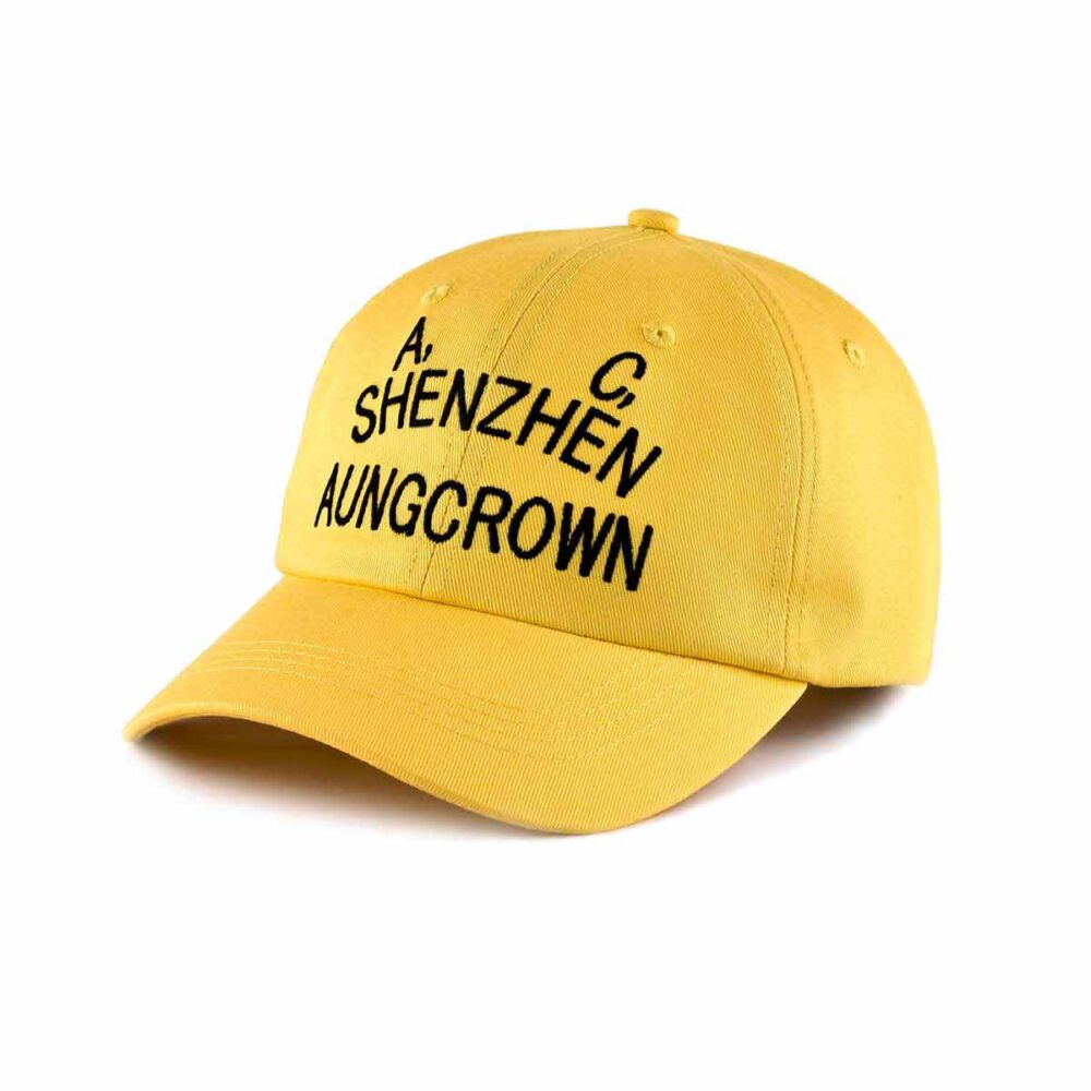 Yellow-curved-brim-baseball-cap-oblique-view-ACNA2011121 Yellow-curved-brim-baseball-cap-oblique-view-ACNA2011121