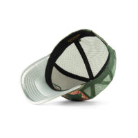 Leather Five-Panel Structured Embroidered Mesh Cap With Plastic Snapback Closure