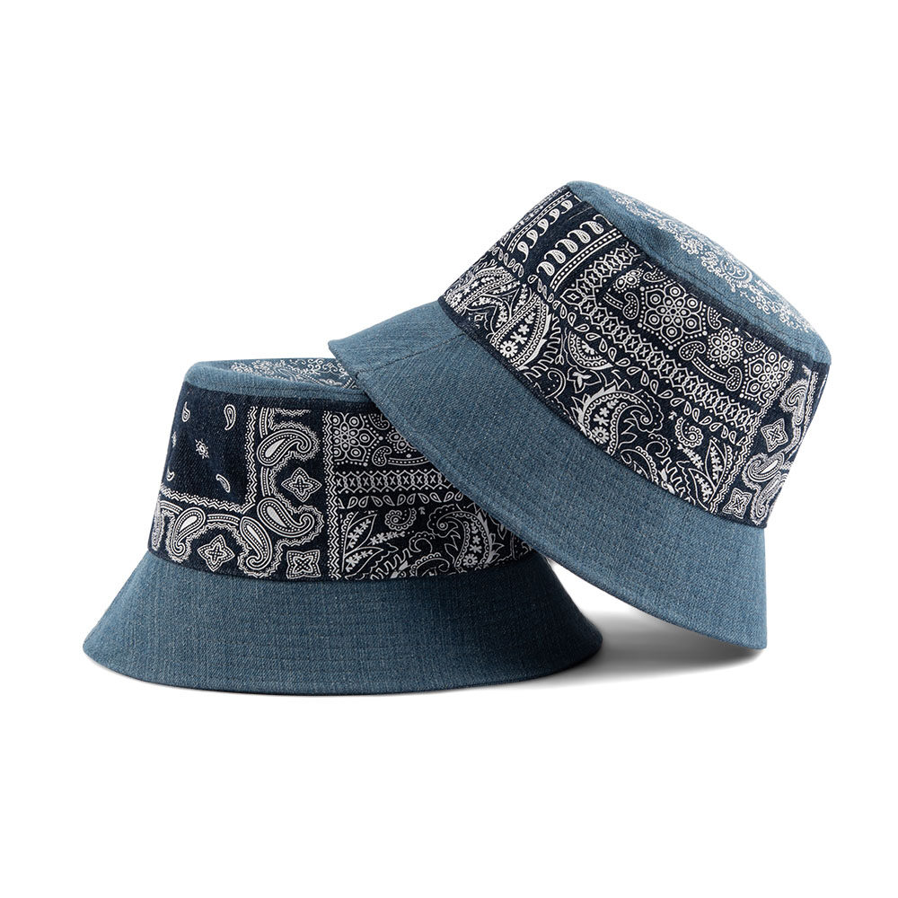 Chapeau baquet en denim paisley S2403-009 (2) Chapeau baquet en denim paisley S2403-009 (2)