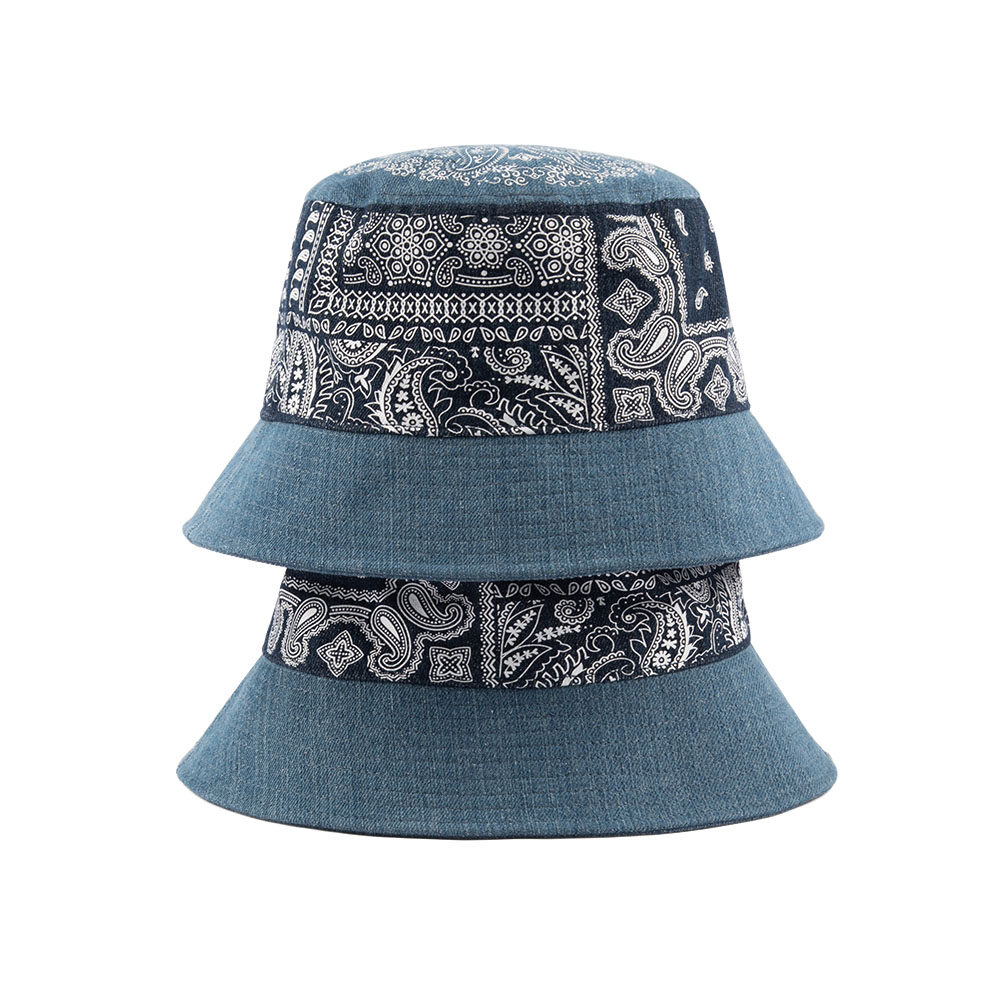 Chapeau baquet en denim paisley S2403-009 (3) Chapeau baquet en denim paisley S2403-009 (3)