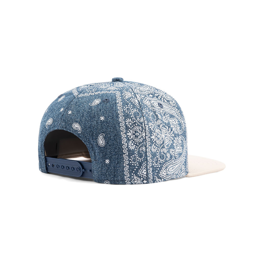 Zweifarbige Denim-Snapback-Kappe mit Paisley-Muster S2403-002 (3)