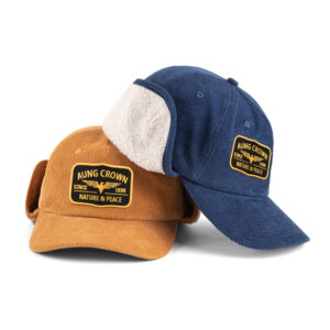 Outdoor Ear Flap Custom Embroidery Logo 5-Panel Polar Wool Winter Dad Cap