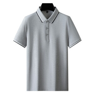 Summer Casual Mens Plain Turn Down Collar Short Sleeve Polo Shirt