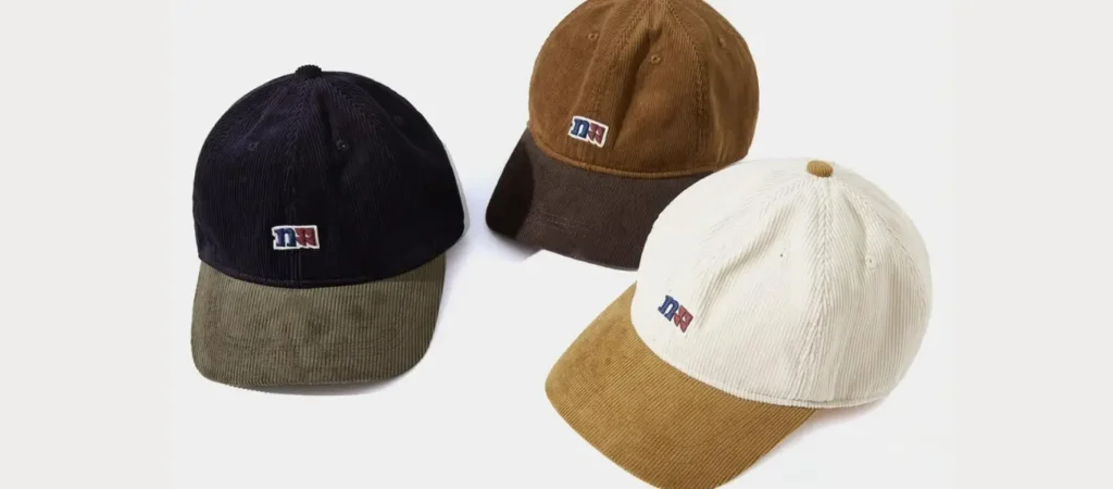 5. Two-tone corduory baseball caps