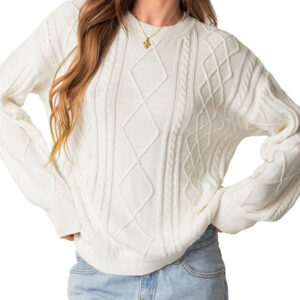 Women's Loose Thickened  Long Sleeve Pullover Flat Knitted Jumper