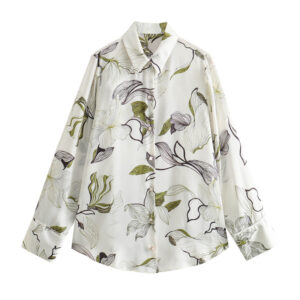 Logo personnalisé Chemise à manches longues pour femmes avec impression en polyester