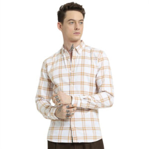 Classic Hommes 100% Chemise à carreaux boutonnée en coton polyvalent