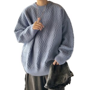 Diseñador de punto de los hombres de manga larga Pullover Crew Neck Sweater