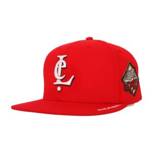 Cotton 6 Panel Flat Brim Red Snapback Cap With Embroidery Logo