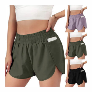 Quick-Dry Elastic High Waist Workout Shorts for Women