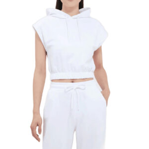 Customized Summer Women's Sleeveless Cotton Sports Hoodie Set