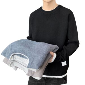 Custom Men's Long Sleeve Cotton Knitted Plus Size Sweater