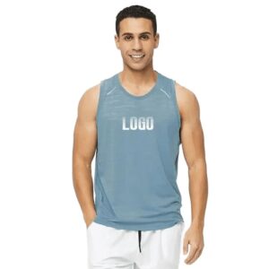 Débardeur sans manches pour hommes, sports d'été, polyester à séchage rapide