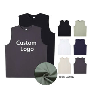 Custom Printed Cotton Men's Fitness Muscle Fit Tank Top