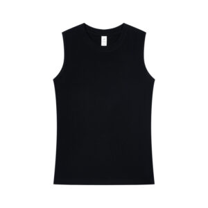 Solid Cotton Men's O-Neck Regular-Fit Ribbed Tank Top
