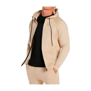 Custom Men's Polyester Chocolate Colour Oversized Hoodie Tracksuits Set