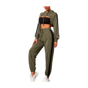 Custom logo Women's Summer Plain Sports Polyester Pullover Crop Tracksuit