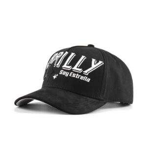Casquette de baseball à 5 panneaux en daim avec logo brodé personnalisé