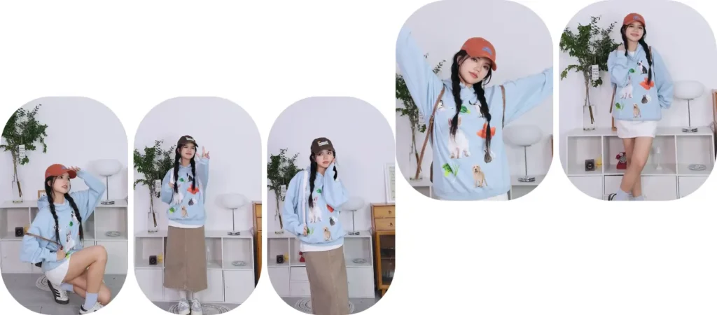 Felpa azzurra con cappuccio