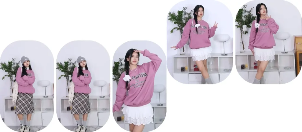 Felpa girocollo rosa