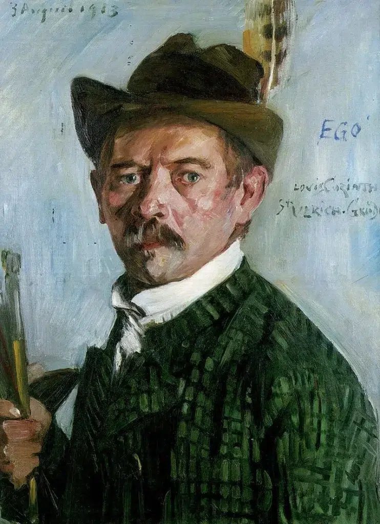 Artist Lovis Collins' self-portrait wearing a Tyrolean hat