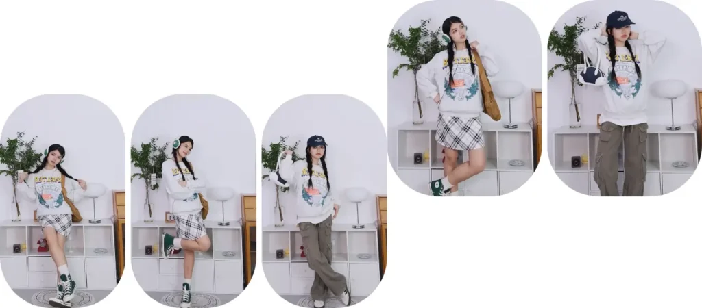 felpa grigio chiaro con collo arrotondato