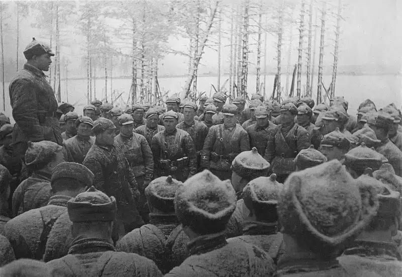 Red Army soldiers during the Winter War still wore Budenovka Hats
