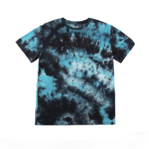 Custom Tie-Dye Cotton T-Shirt with Oversized Logo Print