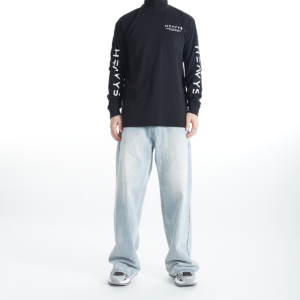 Custom 100% Cotton Long Sleeve Graphic T-Shirt with Front and Sleeve Prints